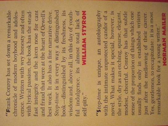 Styron and Mailer blurbs for "Stop-Time"