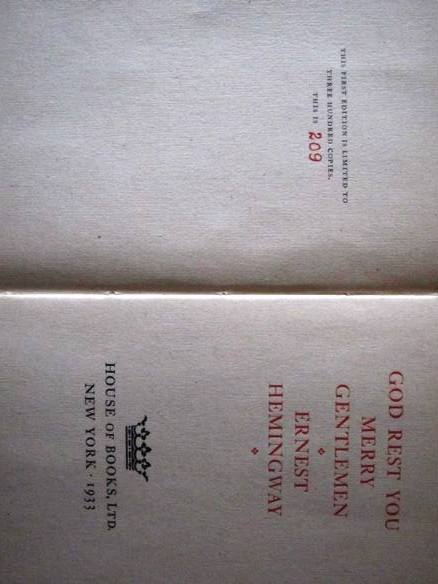 Ernest Hemingway's "God Rest You Merry Gentlemen"